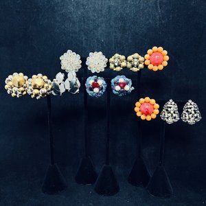 Miscellaneous Lot of 7 Gold Tone Clip On Earrings